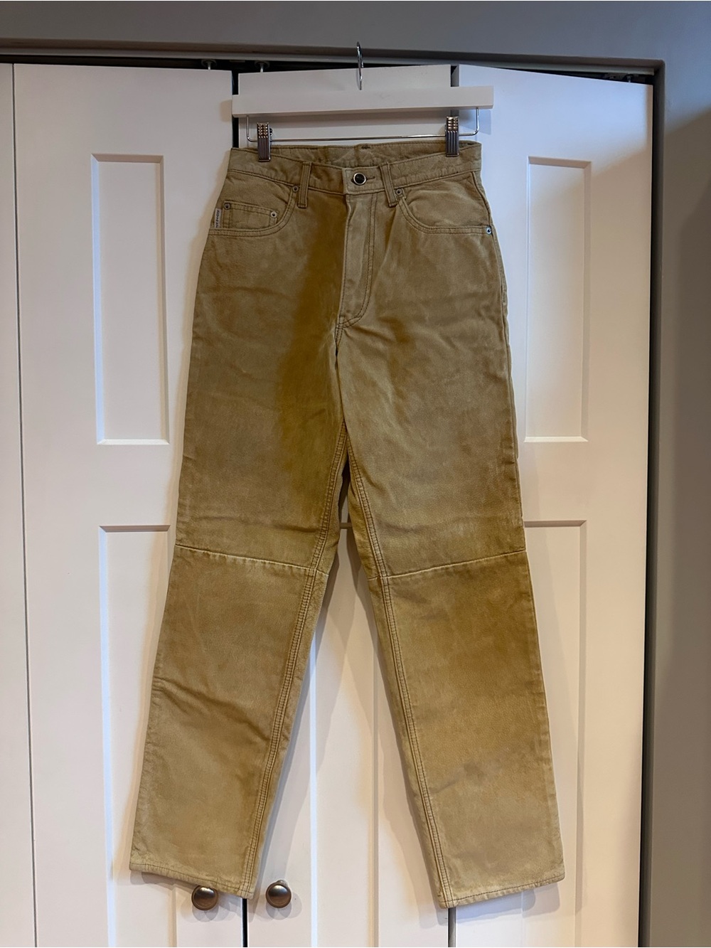 Vintage Genuine Suede Beige Pants